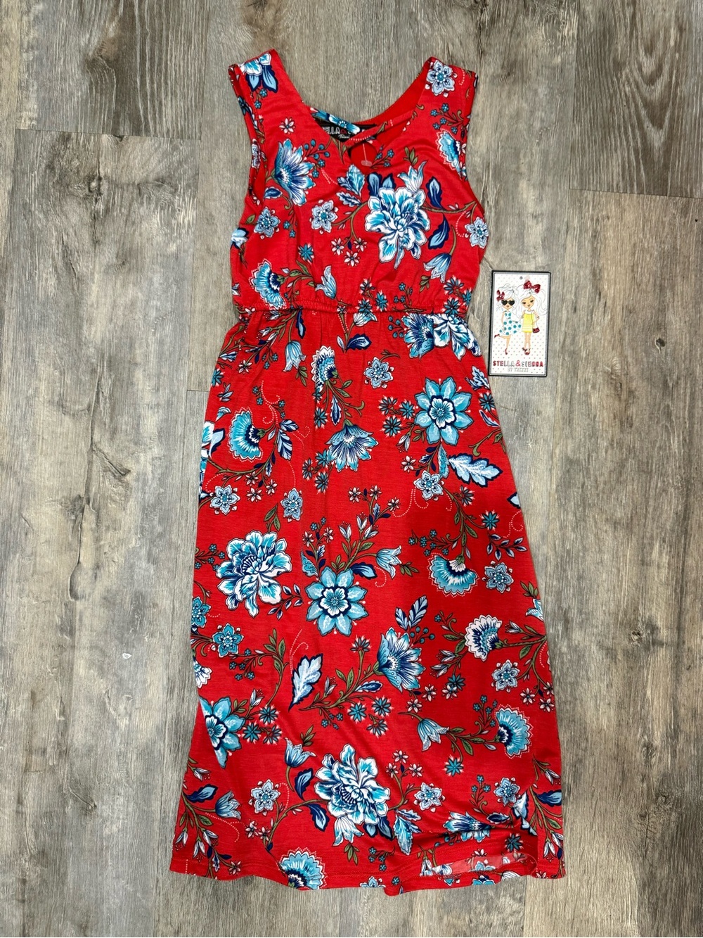 Trixxi Red Floral Dress NWOT